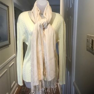 Ashley Cooper - Lady lovely cream pashmina, Size: 56”x26”